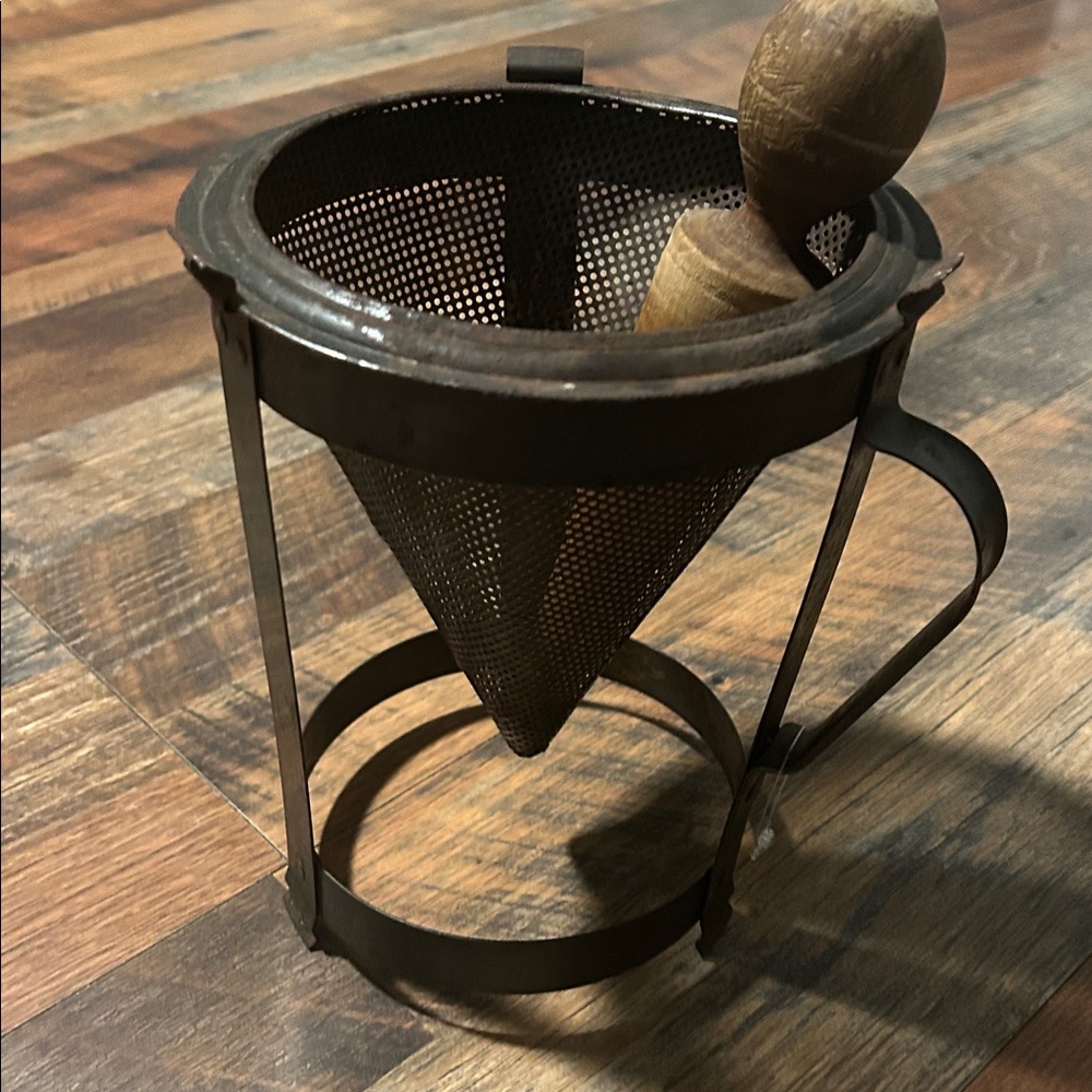Vintage Tomato Juicer with Wooden Tamper